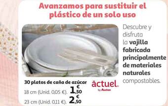 Alcampo 30 Platos De Caña De Azúcar Actuel oferta