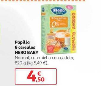 Alcampo Papilla 8 Cereales Hero Baby 820g oferta