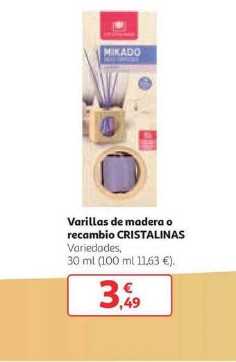 Alcampo Cristalinas Varillas De Madera O Recambio 30ml oferta