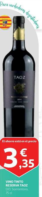 Alcampo Vino Tinto Reserva Taoz 75cl oferta