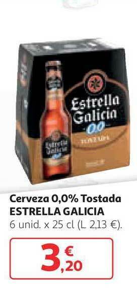 Alcampo Cerveza 0.0% Tostada Estrella Galicia x 25cl oferta