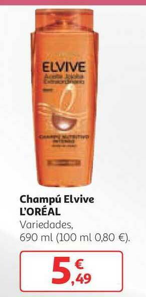 Alcampo Champú Elvive L'oréal 390ml oferta