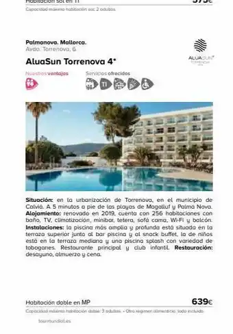 Viajes El Corte Inglés Palmanova. mallorca. avda. torrenova, 6. aluasun torrenova 4* nuestras ventajas 14 servicios ofrecidos aluasun toppenov oferta