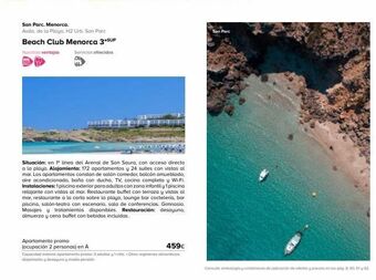 Viajes El Corte Inglés Son parc. menorca. avda. de la playa, h2 urb. son parc beach club menorca 3*sup nuestras ventajas servicios ofrecidos apa oferta