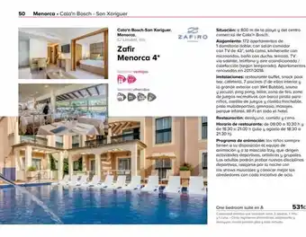 Viajes El Corte Inglés 50 menorca. cala'n bosch - son xoriguer e cala'n bosch-son xoriguer. menorca. c/ llevant, s/n. zafir menorca 4* nuestros oferta