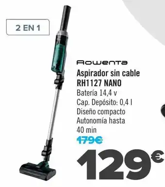 Carrefour Rowenta aspirador sin cable rh1127 nano oferta