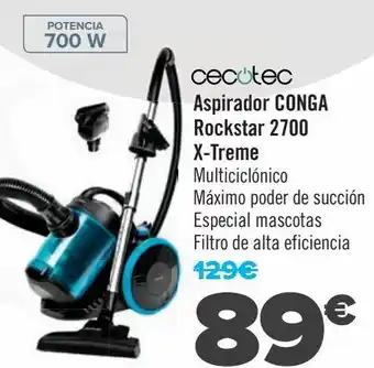 Carrefour Cecotec aspirador conga rosckstar 2700 x-treme oferta