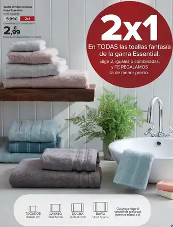 Carrefour Toallas lavabo fantasía línea essential oferta