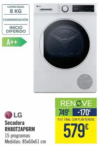 Carrefour Lg secadora rh80t2p6rm oferta