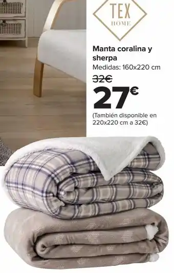 Carrefour Manta coralina y sherpa oferta