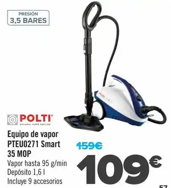 Carrefour Polti equipo de vapor pteu0271 smart 35 mop oferta