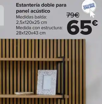 Carrefour Estantería doble para panel acústico oferta