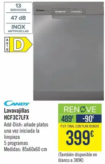 Carrefour Candy lavavajillas hcf3c7lfx oferta