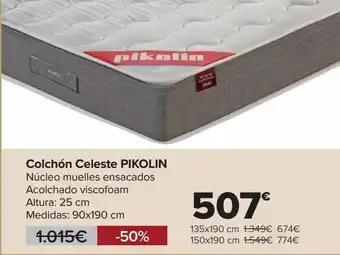 Carrefour Colchón celeste pikolin oferta