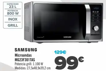 Carrefour Samsunh microondas mg23f301tas oferta