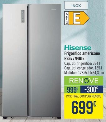 Carrefour Hisense frigorífico americano rs677n4bie oferta
