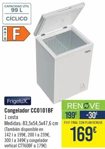 Carrefour Frigelux congelador cc010bf oferta