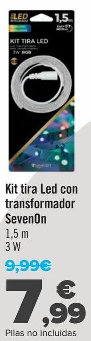 Carrefour Kit tira led con transformador sevenon oferta