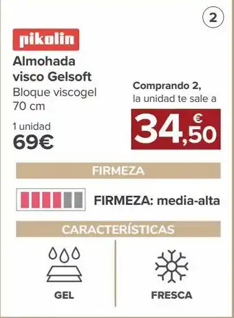 Carrefour Pikolin almohada visco gelsfot oferta