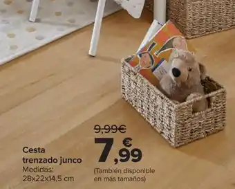 Carrefour Cesta trenzado junco oferta