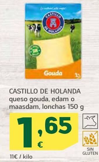 HiperDino Queso gouda castillo de holanda oferta