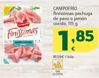 HiperDino Jamón de pavo campofrío oferta