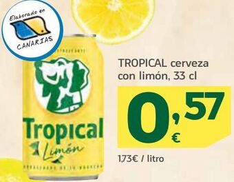 HiperDino Cerveza con limón tropical oferta