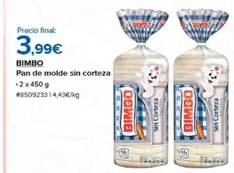 Costco Bimbo pan de mole sin corteza oferta