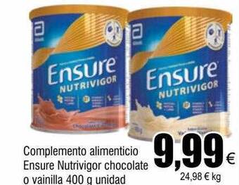 FROIZ Complemento alimenticio ensure nutrivigor chocolate o vainilla oferta
