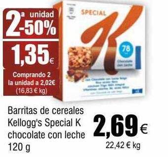 FROIZ Barritas de cereales kellogg's special k chocolate con leche oferta