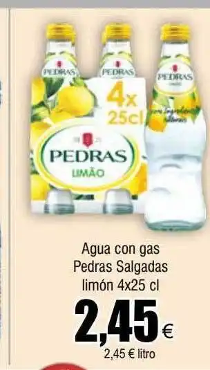 FROIZ Agua con gas pedras salgadas limón 4x25cl oferta