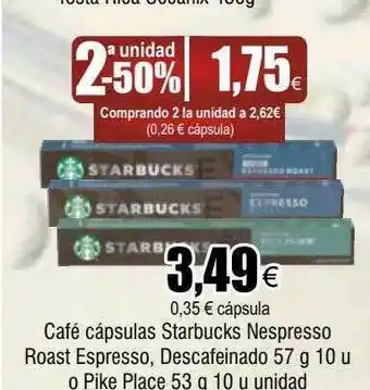 FROIZ Café capsulas starbucks nespresso roast espresso descafeinado o pike place oferta