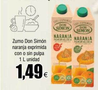 FROIZ Zumo don simón naranja exprimida con o sin pulpa oferta