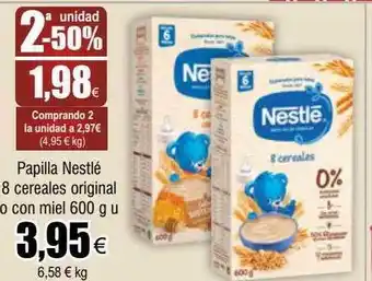FROIZ Papilla nestlé 8 cereales original o con miel oferta