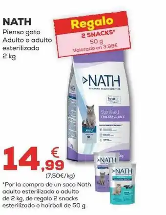Kiwoko Nath pienso gato adulto o adulto esterilizado oferta