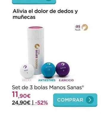 Set de 3 bolas manos sanas