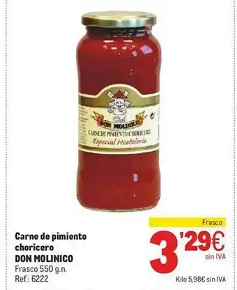 Makro Carne de pimiento choricero don molinico oferta
