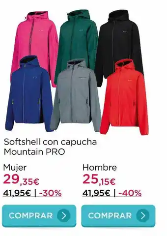 La tienda en casa Softshell con capucha mountain pro oferta