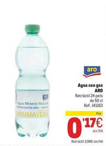 Makro Agua con gas aro oferta