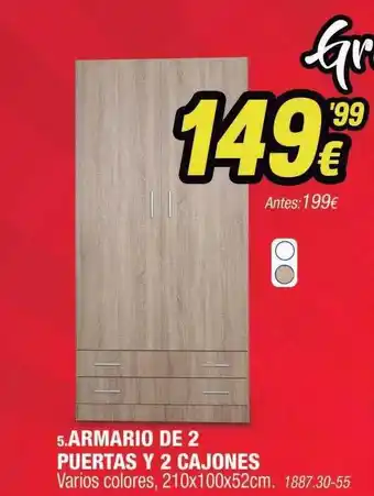 Rapimueble Armario de 2 puertas y 2 cajones oferta