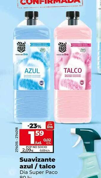 Dia Suavizante azul - talco dia super paco oferta