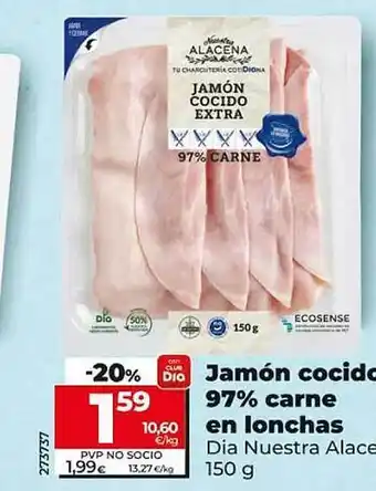 Dia Jamón cocido 97% carne en lonchas oferta