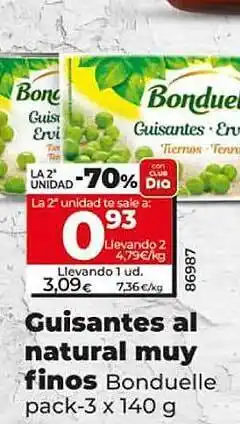 Dia La 2a unidad -70% guisantes al natural my finos bonduelle pack-3 oferta