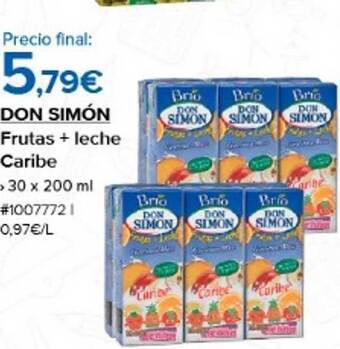 Costco Don simón frutas + leche caribe oferta