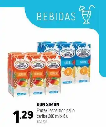 Coviran Don simón fruta+leche tropical o caribe oferta