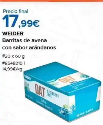 Costco Weider barritas de avena con sabor arándanos oferta