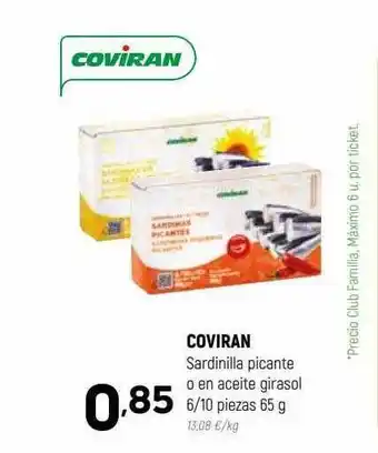 Coviran Coviran sardinilla picante o en aceite girasol oferta