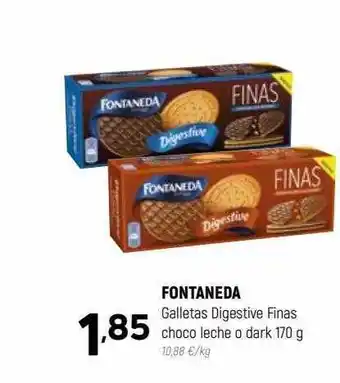 Coviran Fontaneda galletas digestives finas choco leche o dark oferta