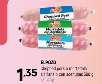 Coviran Elpozo chopped pork o mortadela siciliana o con aceitunas oferta