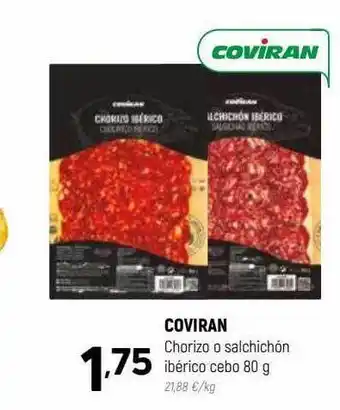 Coviran Coviran chorizo o salchichón ibérico cebo oferta